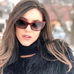 Dolce & Gabbana Cat Eye Sunglasses‎ Bordeaux Red Grey Lens DG 4370